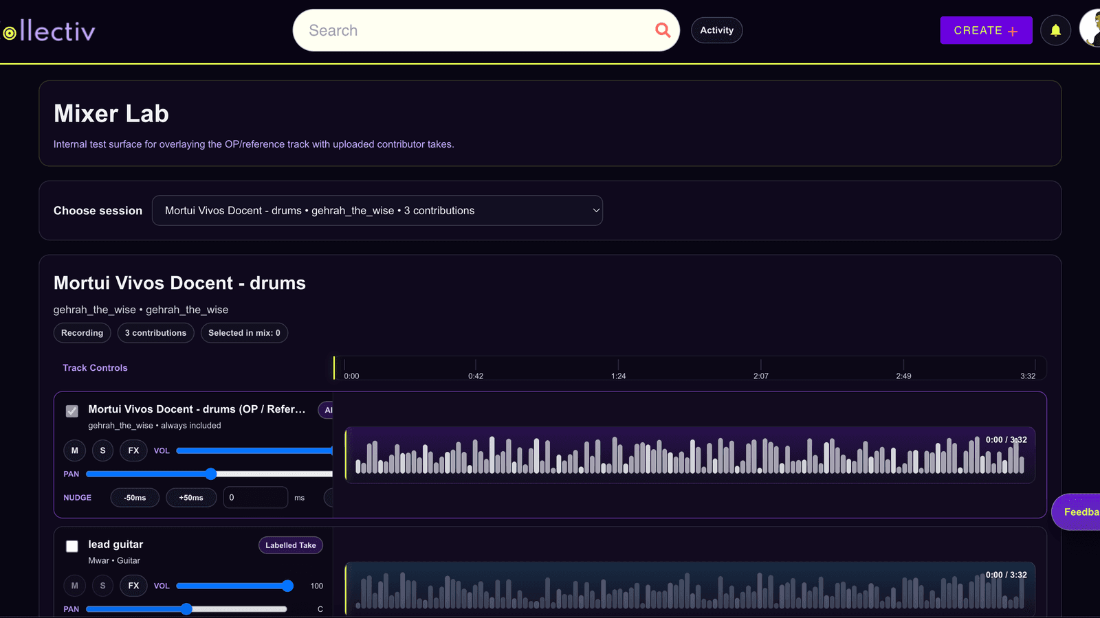 Collectiv v2 mixer workflow