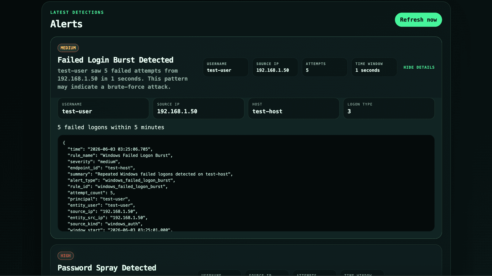 Hayabusa detections view